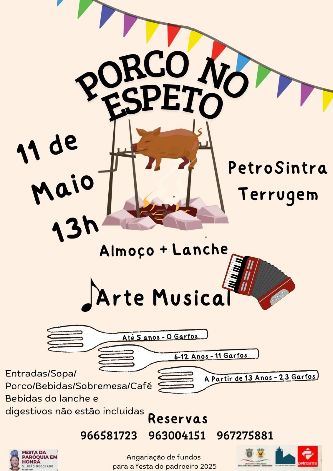 Porco no espeto para angariar fundos